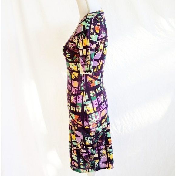 Lularoe Julia Dress XXS Purple Floral - Picture 2 of 11